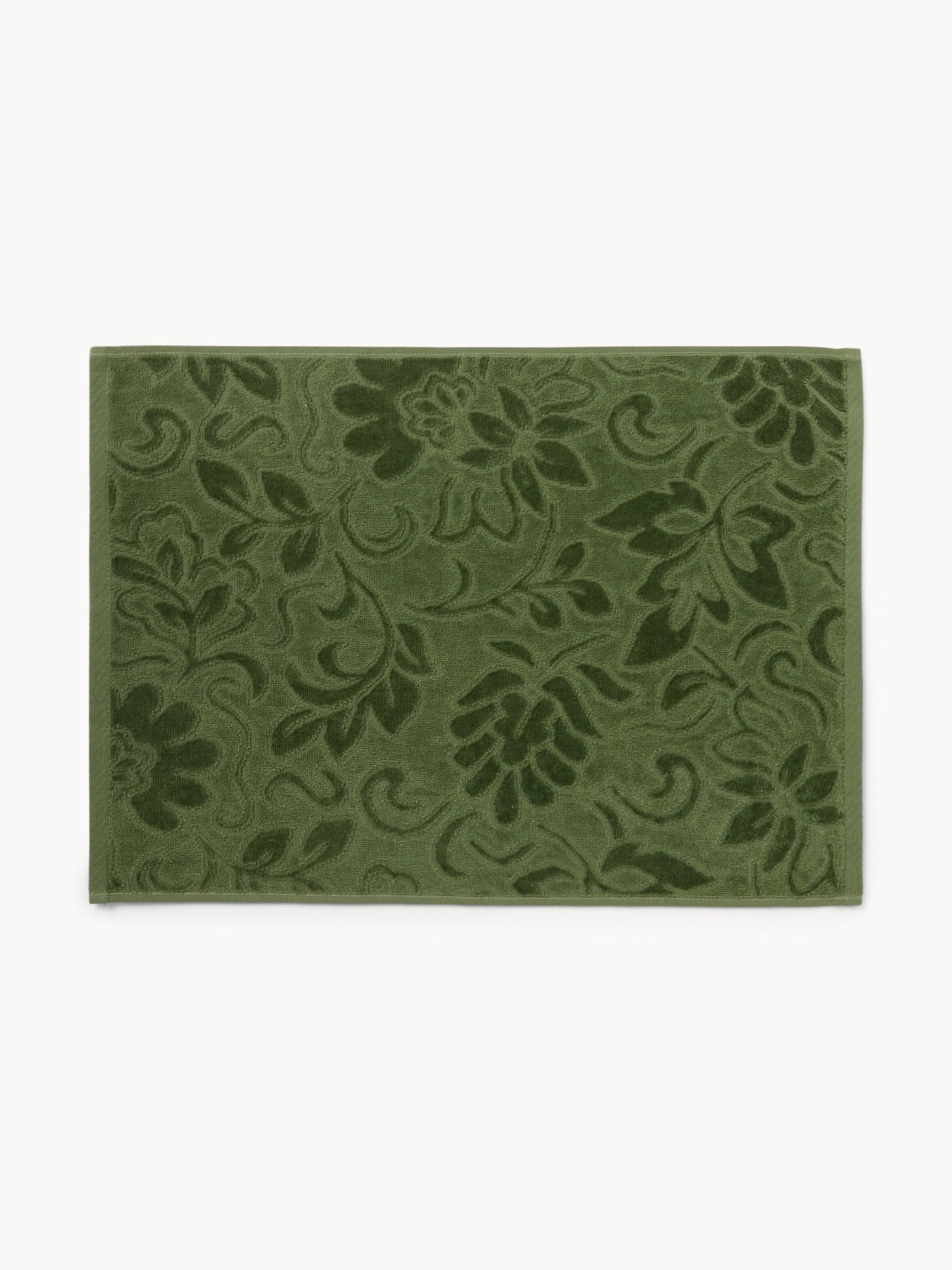 Asciugamano con fantasia floreale in puro cotone velour - Prezzo di lancio, Verde, large image number 1