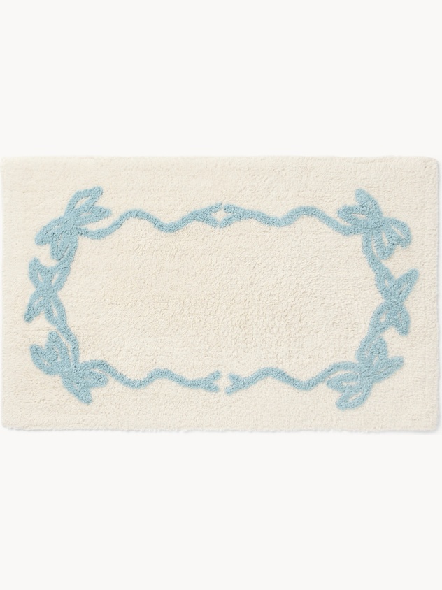 Tappeto bagno in cotone taftato con disegno fiocchi - Prezzo di lancio