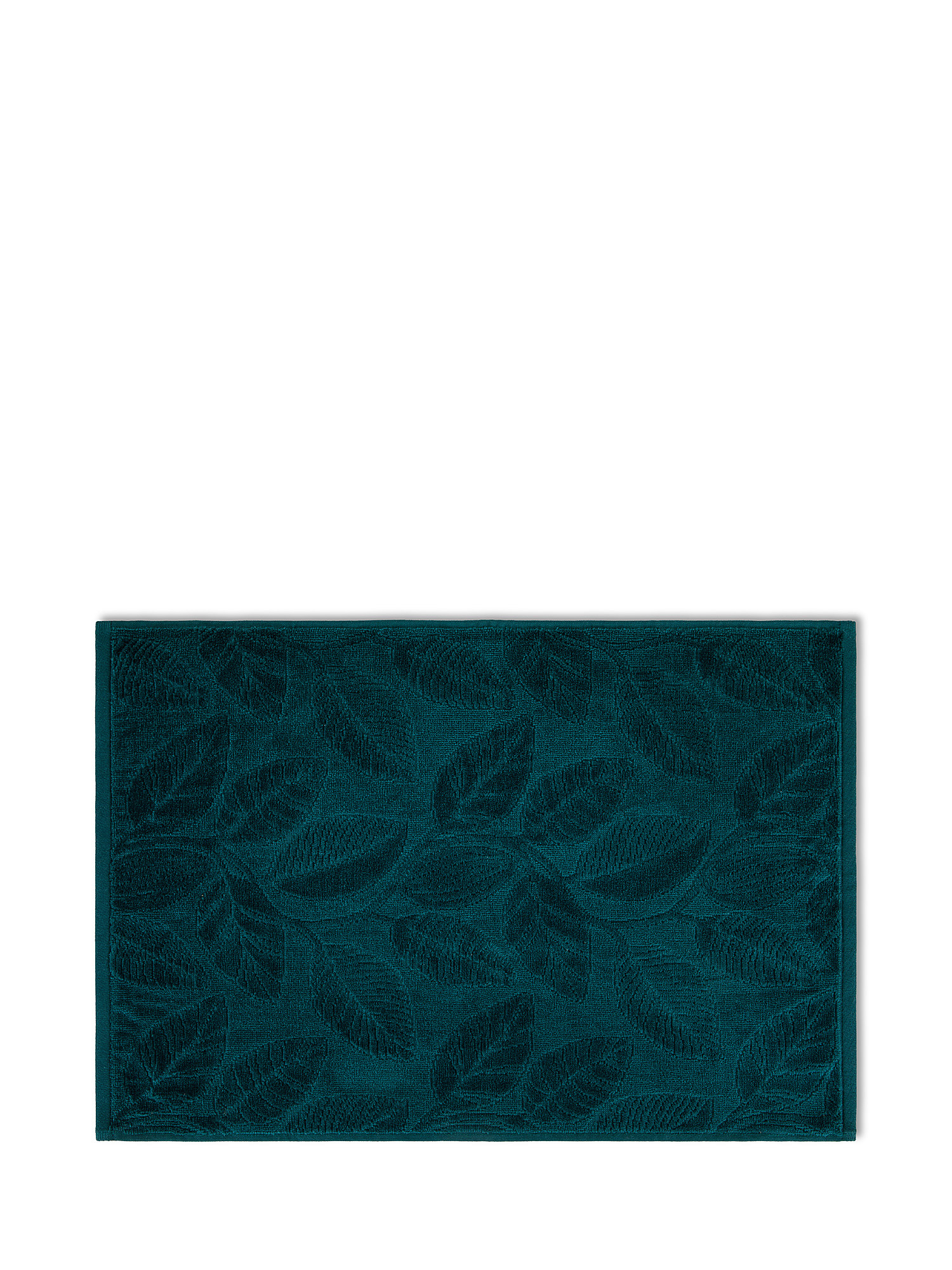 Cotton velor towel with flower motif, Green, large image number 1