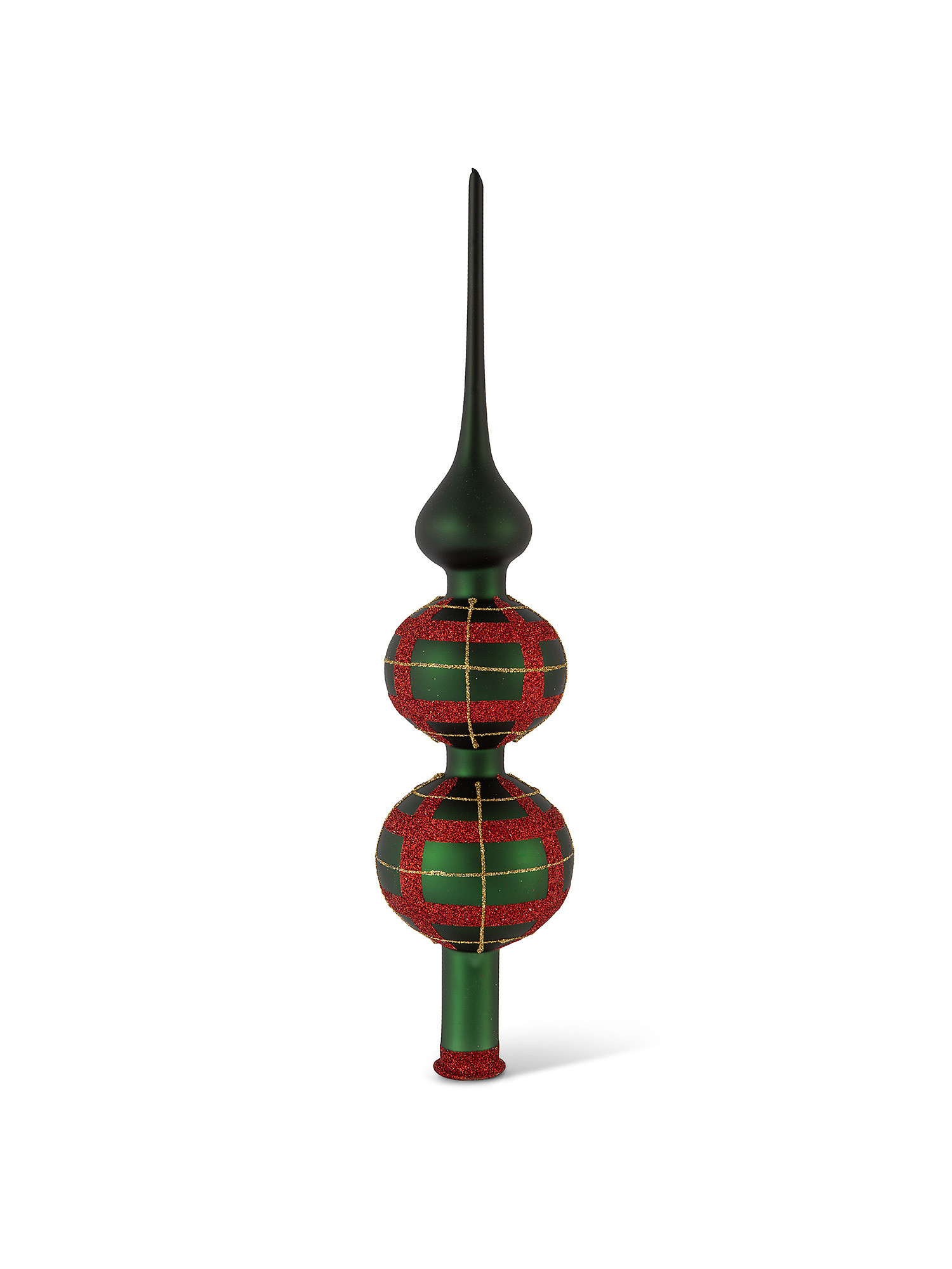 Tartan tip in hand-blown and hand-decorated glass, Green, large image number 0