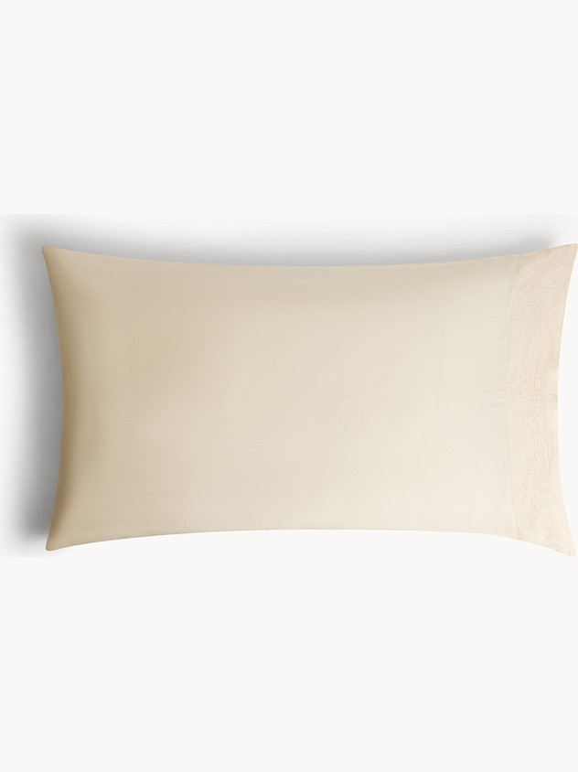 Pure washed cotton pillowcase with embroidery