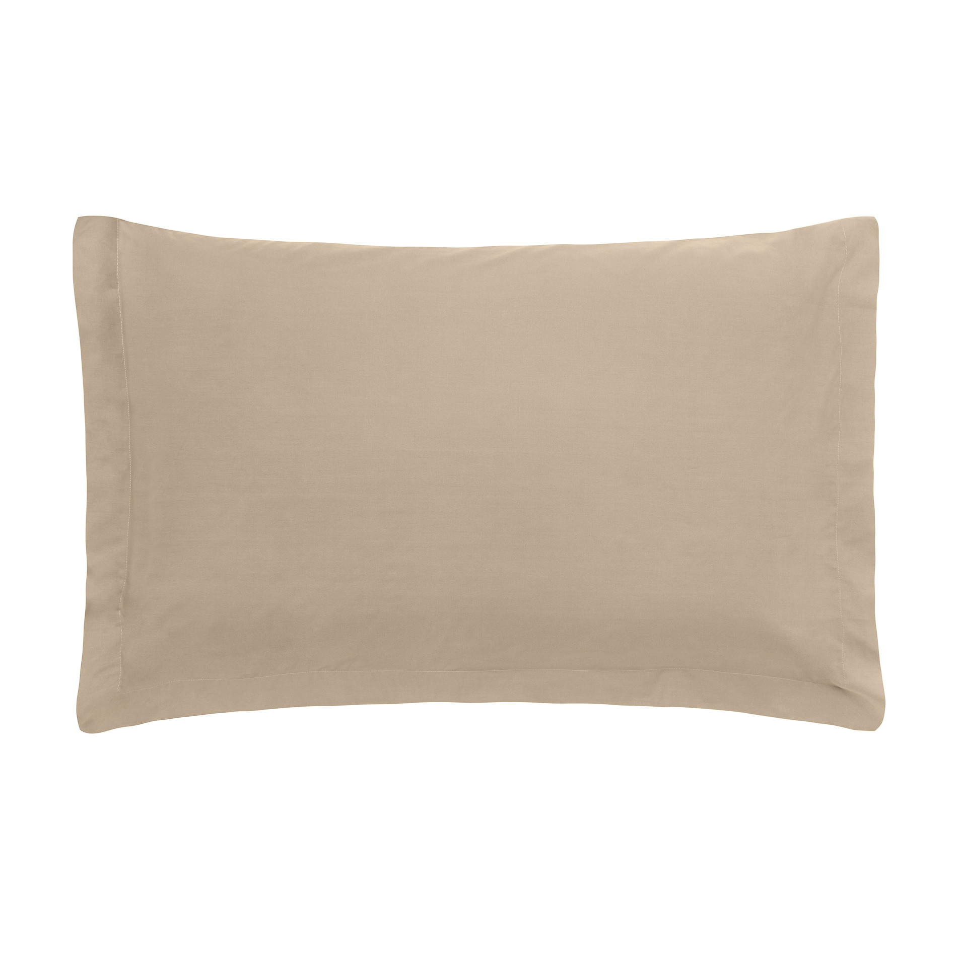 Zefiro solid colour pillowcase in percale., Dove Grey, large image number 0