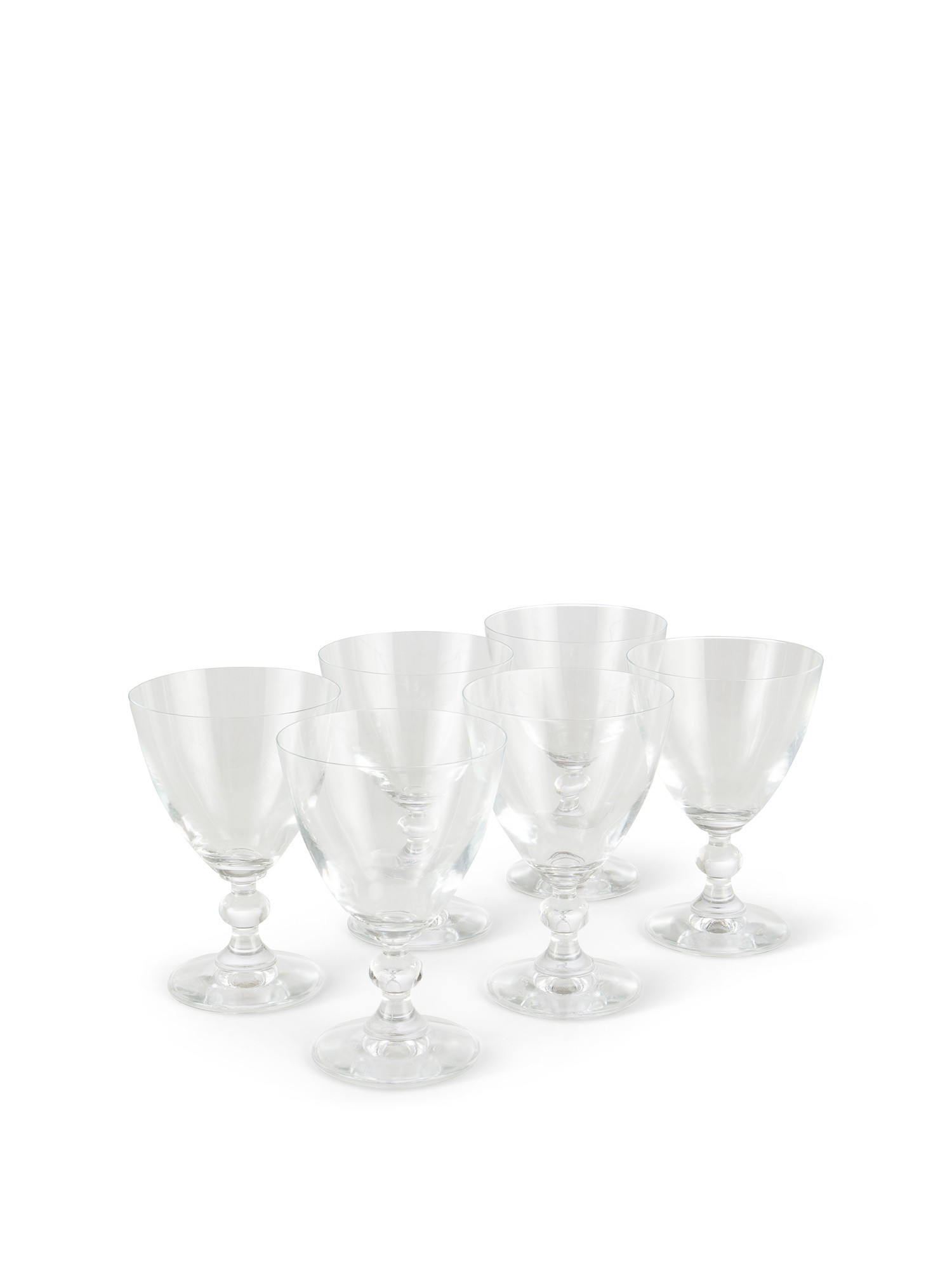 Set of 6 low glass goblets, Transparent, large image number 0