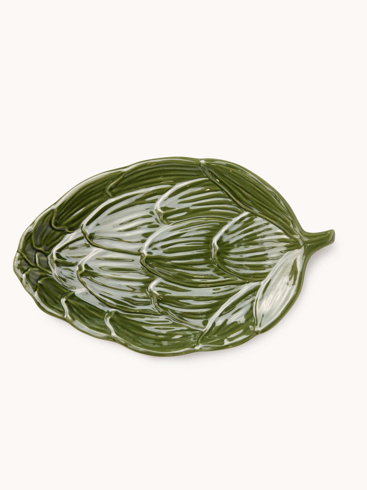 Piatto da portata in ceramica a forma di carciofo, Verde, large image number 0