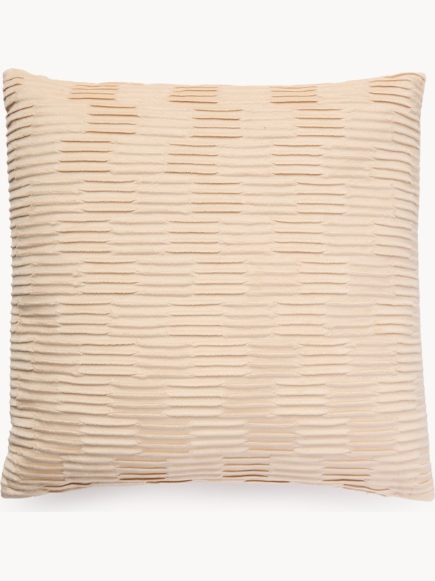 Pleated velvet cushion 45x45cm