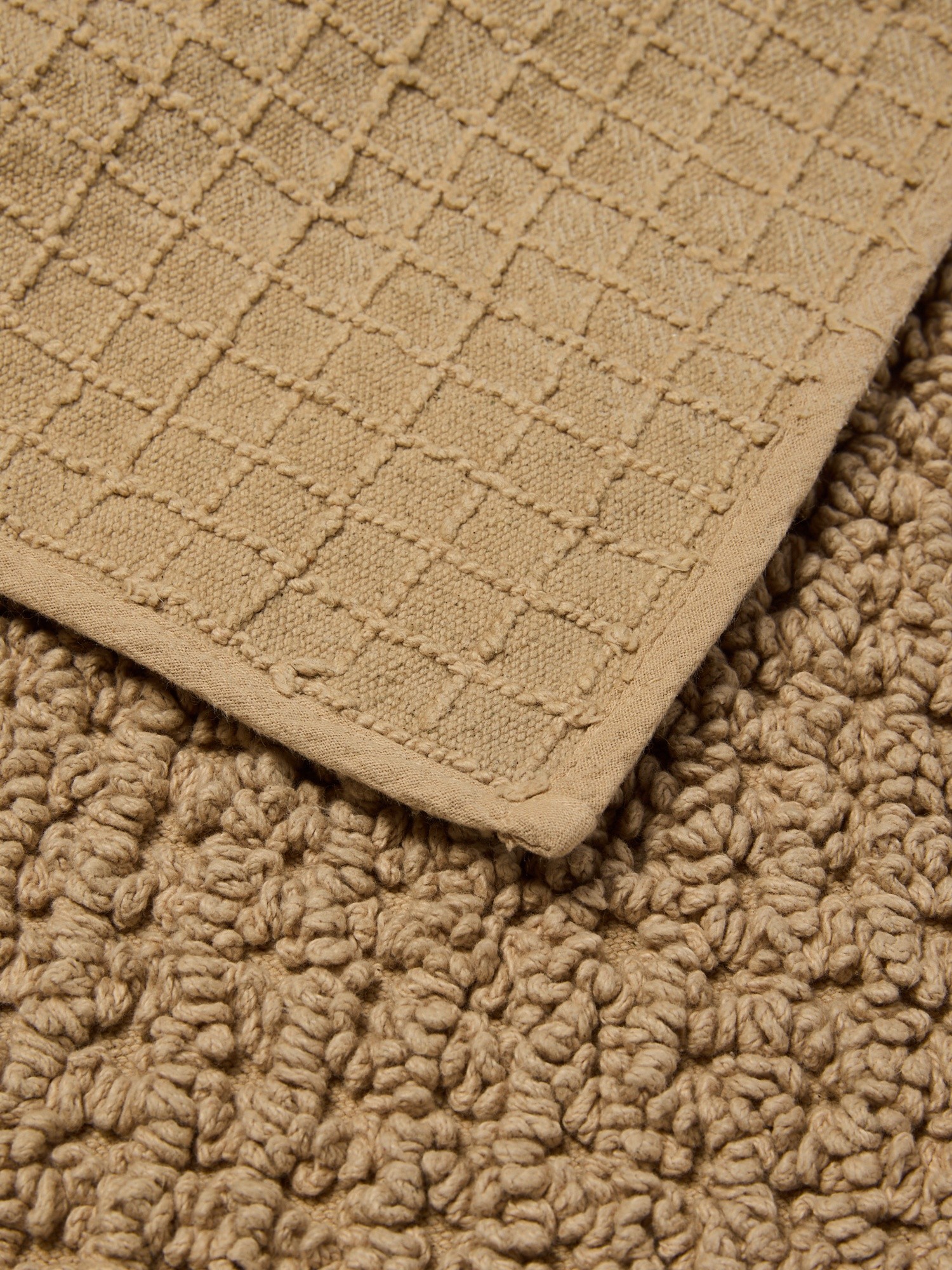 Bath mat with honeycomb pattern, Beige, large image number 1