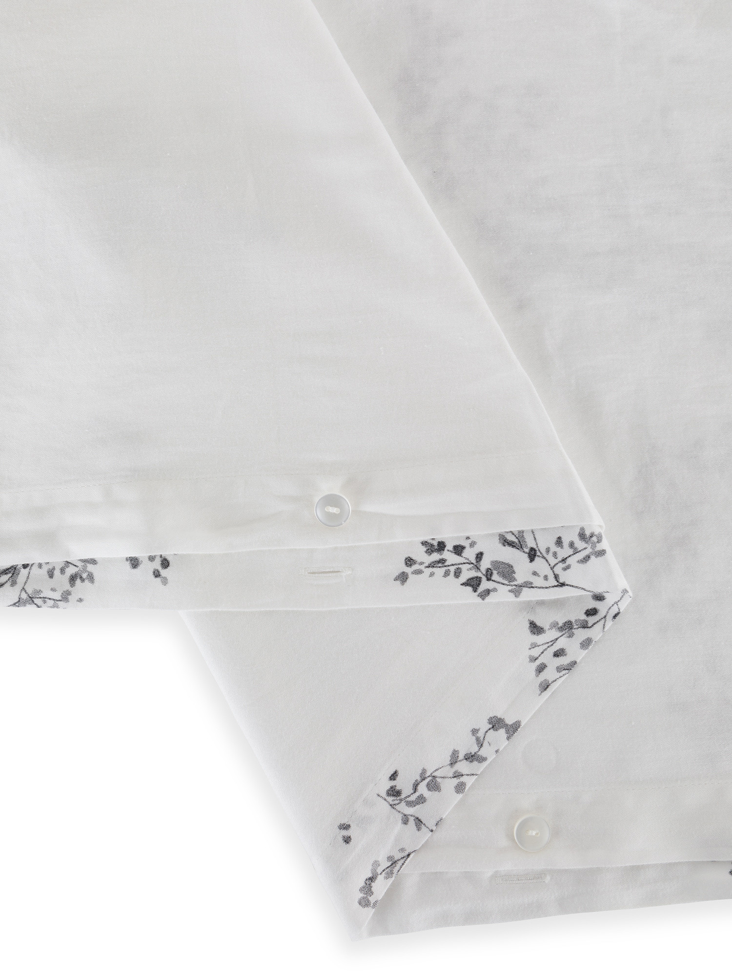 Portofino cotton satin duvet cover with ramage motif, White, large image number 3