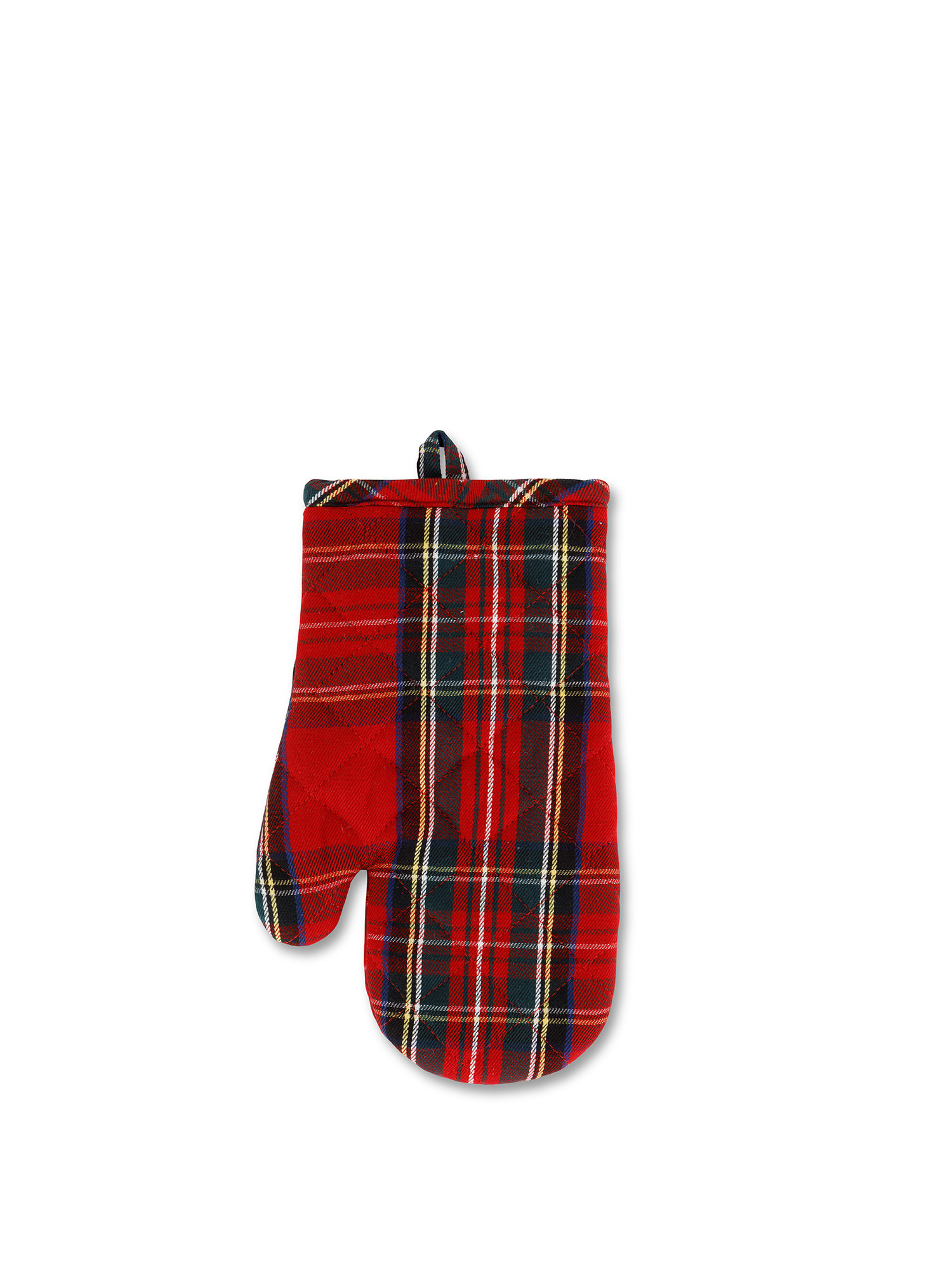 Guanto da Cucina Tartan in Twill di Cotone, Rosso, large image number 0