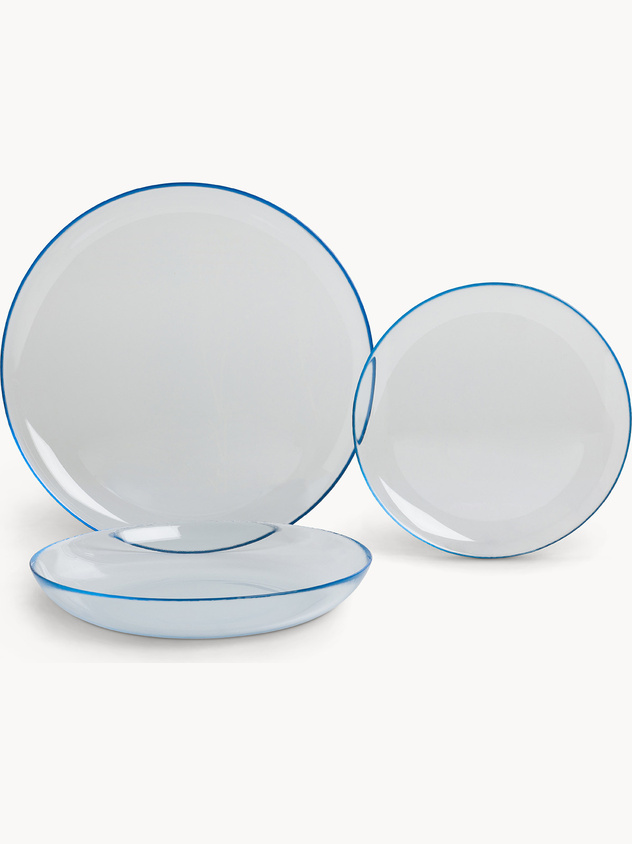 Set of 18 Coupe glass plates