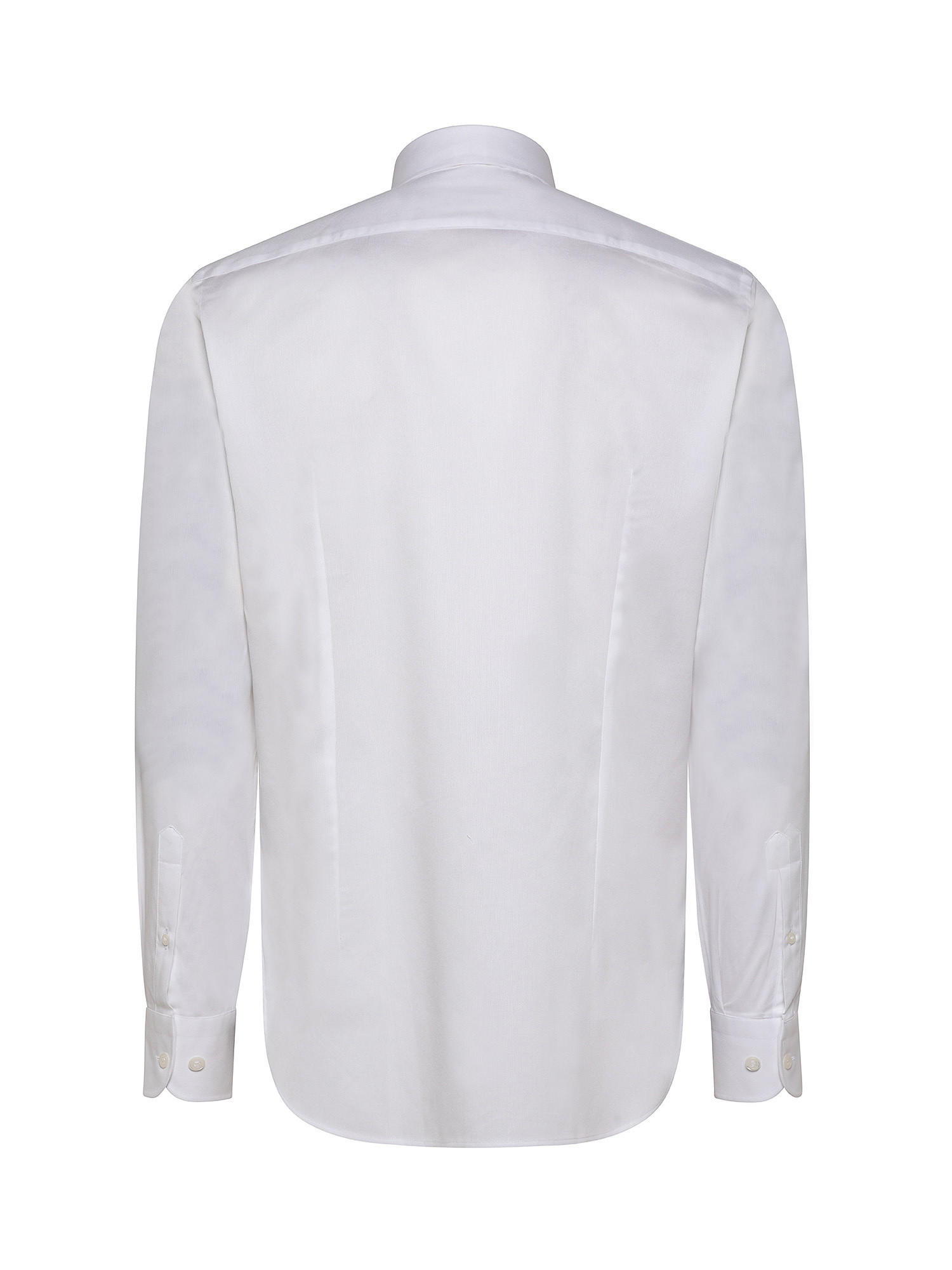 Camicia slim fit cotone armaturato, Bianco, large image number 1