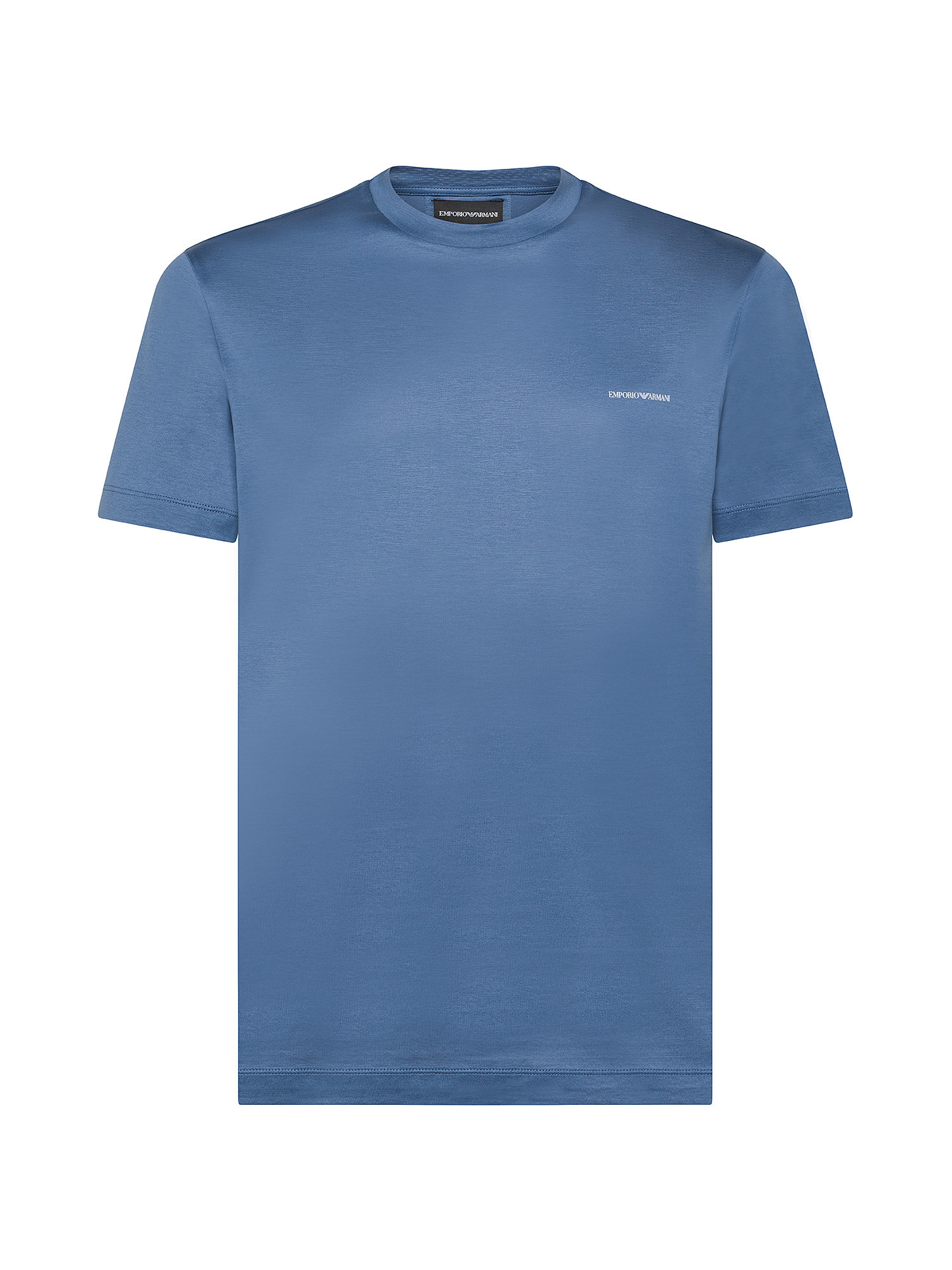 Emporio Armani - T-shirt con logo lettering, Azzurro scuro, large image number 0