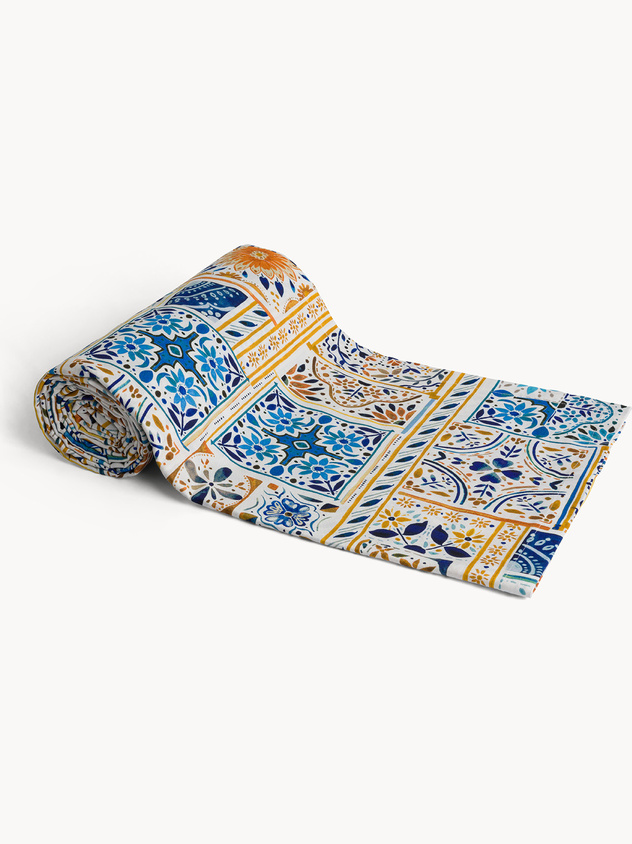 Telo arredo in cotone fantasia geometrica