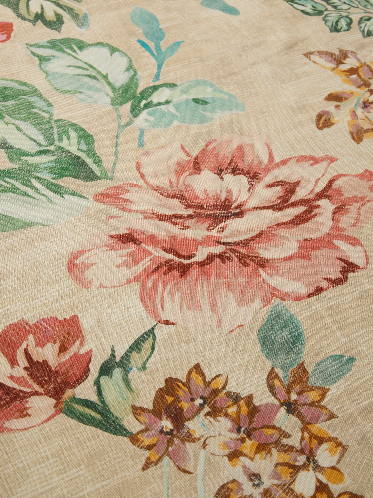 Cotton Panama Tablecloth with Vintage Floral Print - Discounted Price, Multicolor, large image number 1