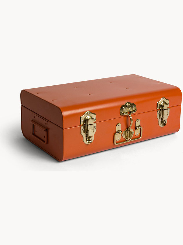 Decorative painted iron trunk