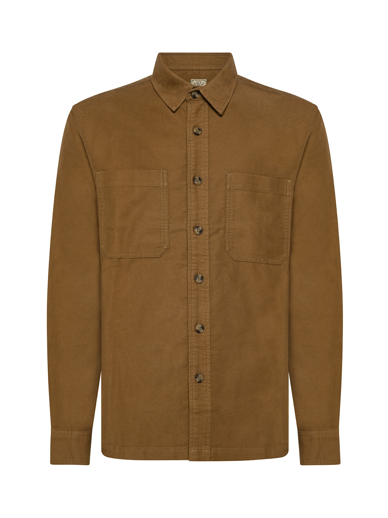 Oversized shirt in moleskin, Light Brown, large image number 0