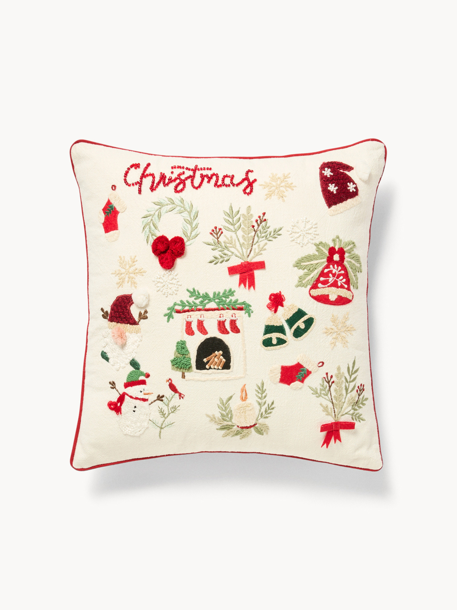 Cuscino 45x45 ricami natalizi, Multicolor, large image number 0
