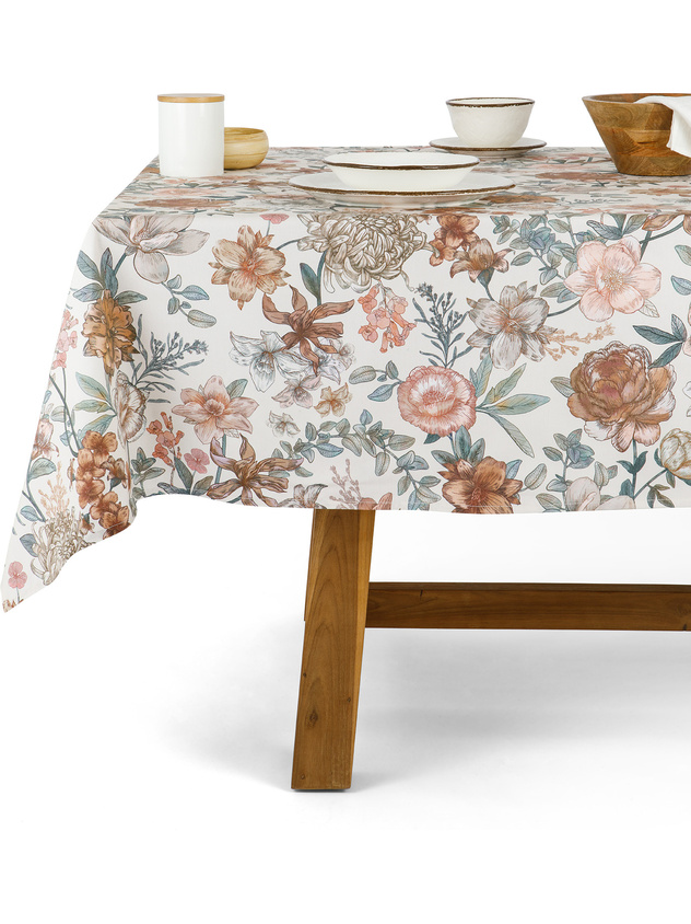 100% cotton tablecloth with floral print