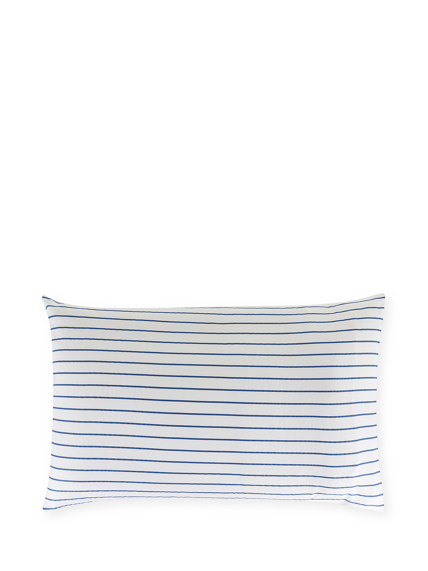 Striped cotton satin pillowcase, White, large image number 0