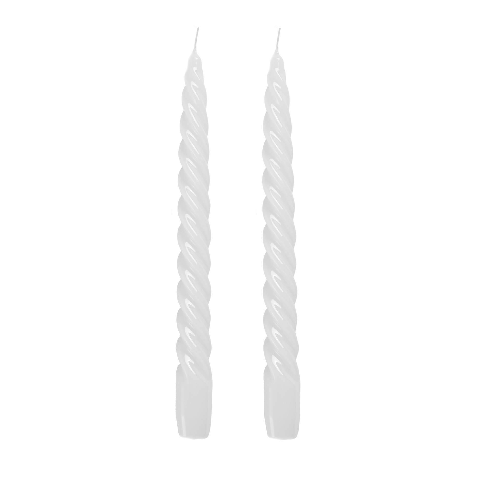 Set of 2 torchon lacquered candles, White, large image number 0