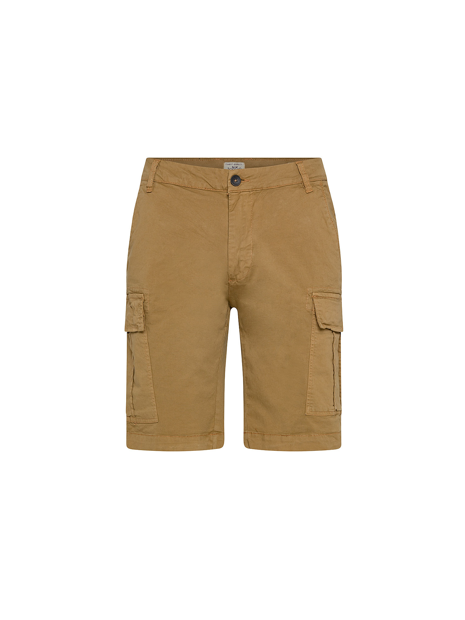 Stretch cotton cargo bermuda shorts, Beige, large image number 0
