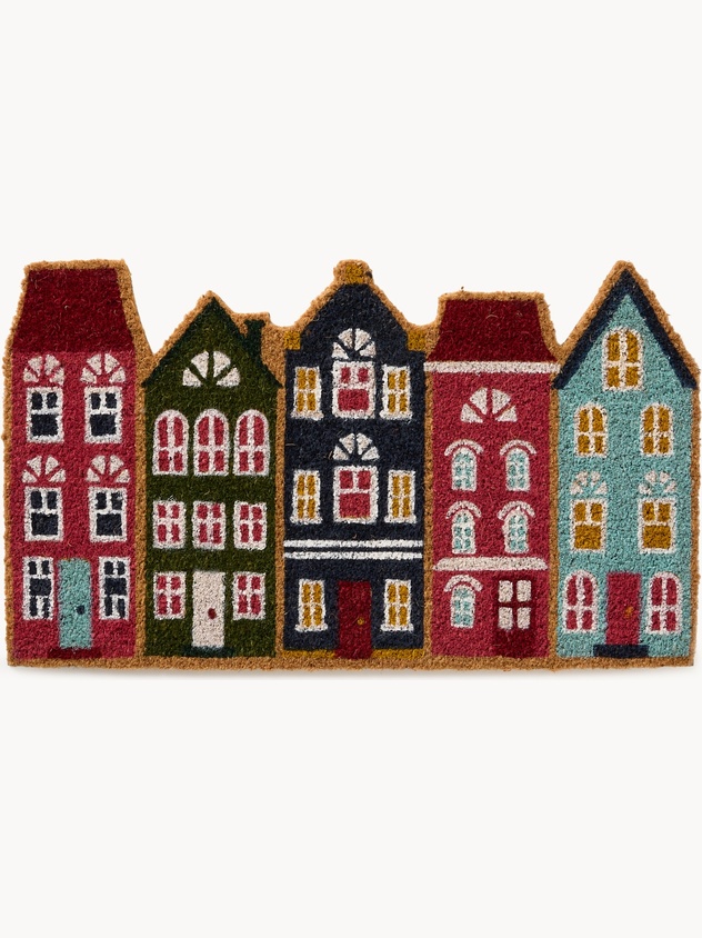 Doormat with house print
