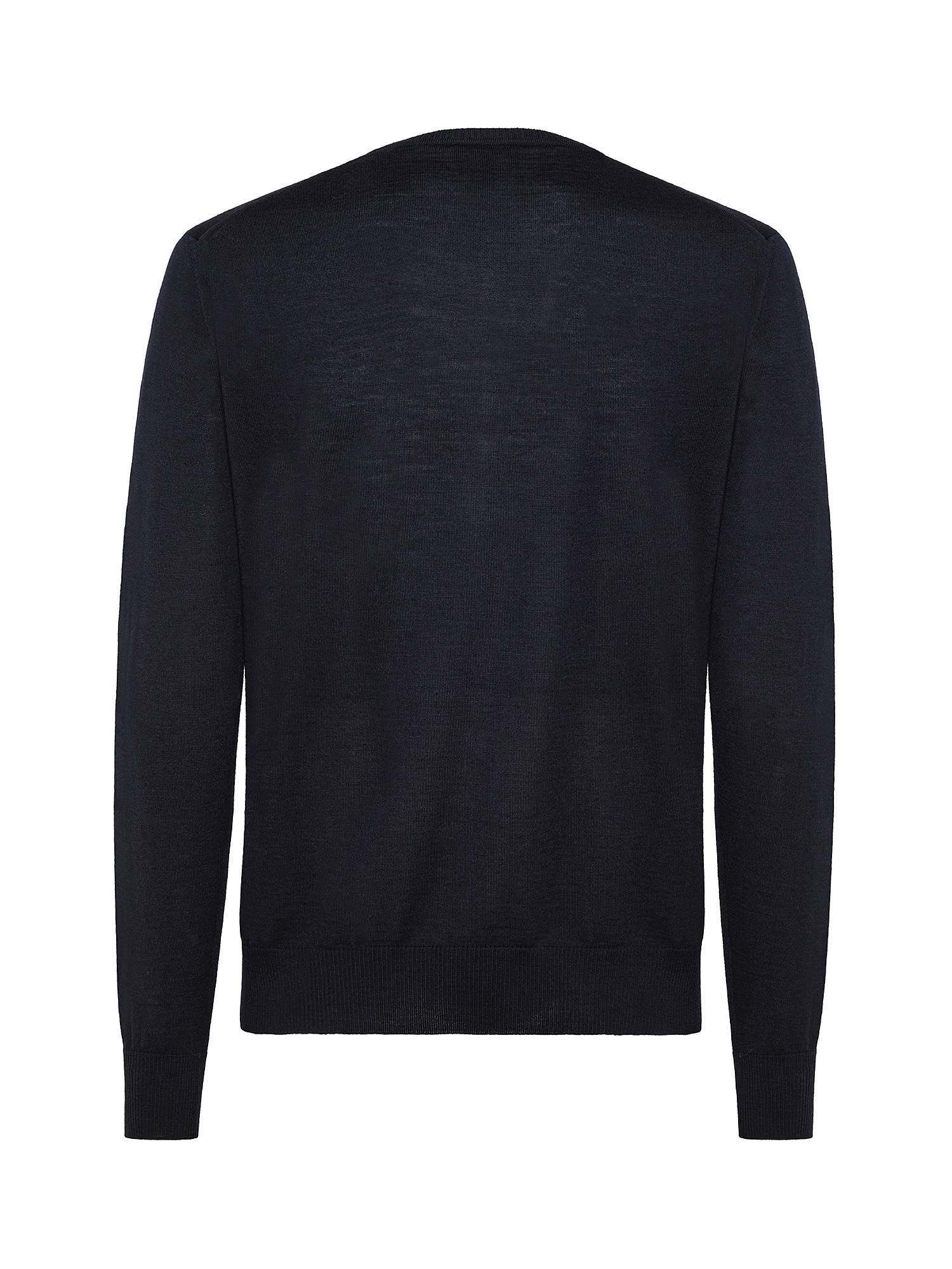 Crewneck sweater in wool, Dark Blue, large image number 1