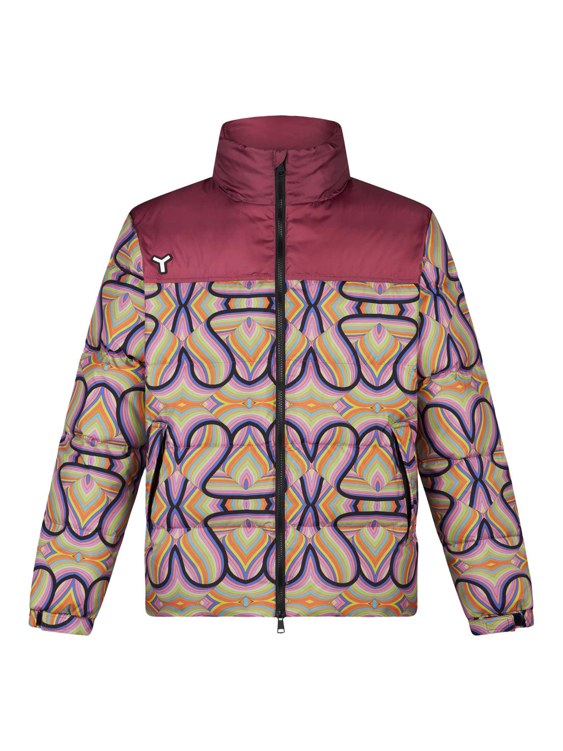 Yes I Am - Down jacket with reversible print, Dark Red, large image number 0