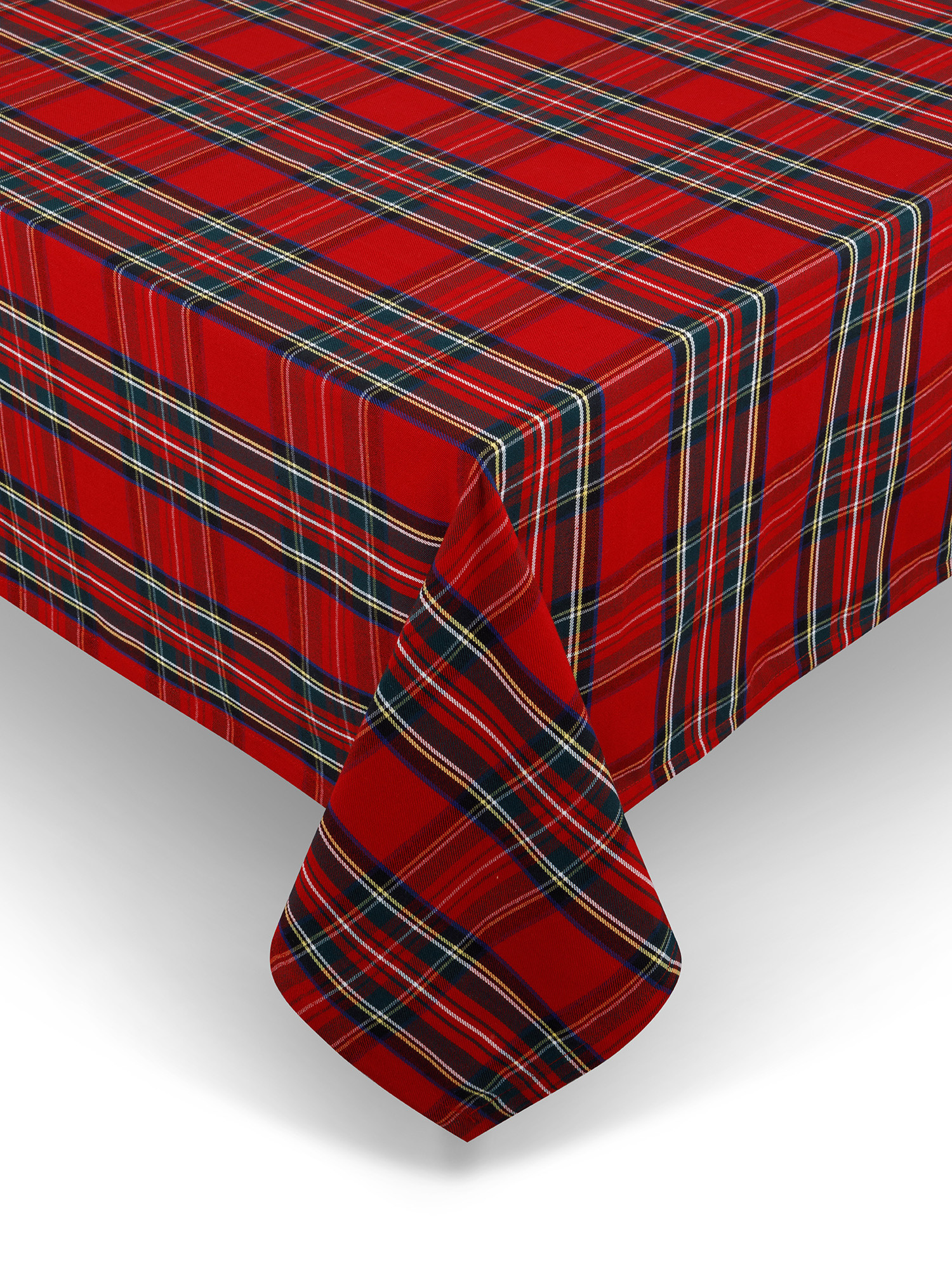 Tovaglia Tartan in Twill di Puro Cotone, Rosso, large image number 0