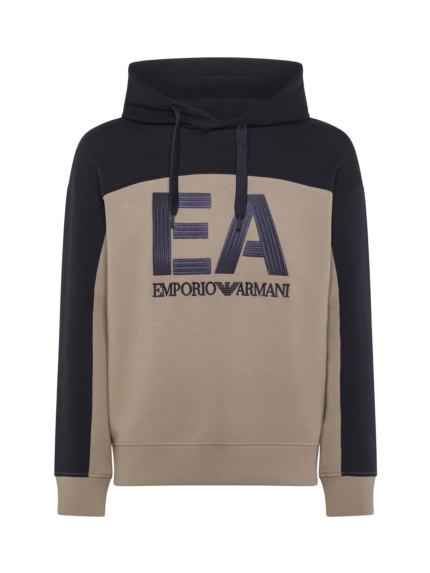 Emporio Armani - Sweatshirt with hood and logo, Beige, large image number 0