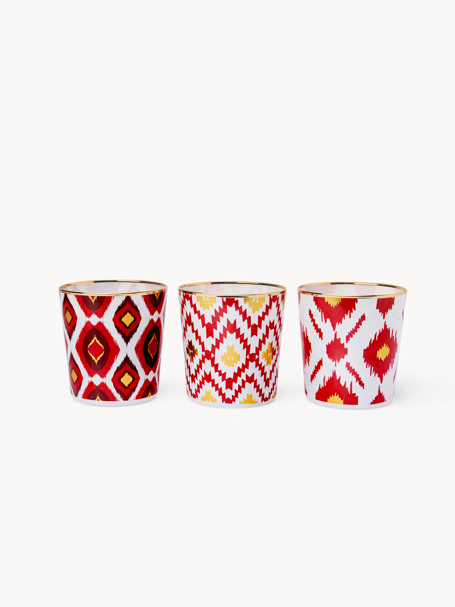 Sprayed glass teacups with dots, Red, large image number 0