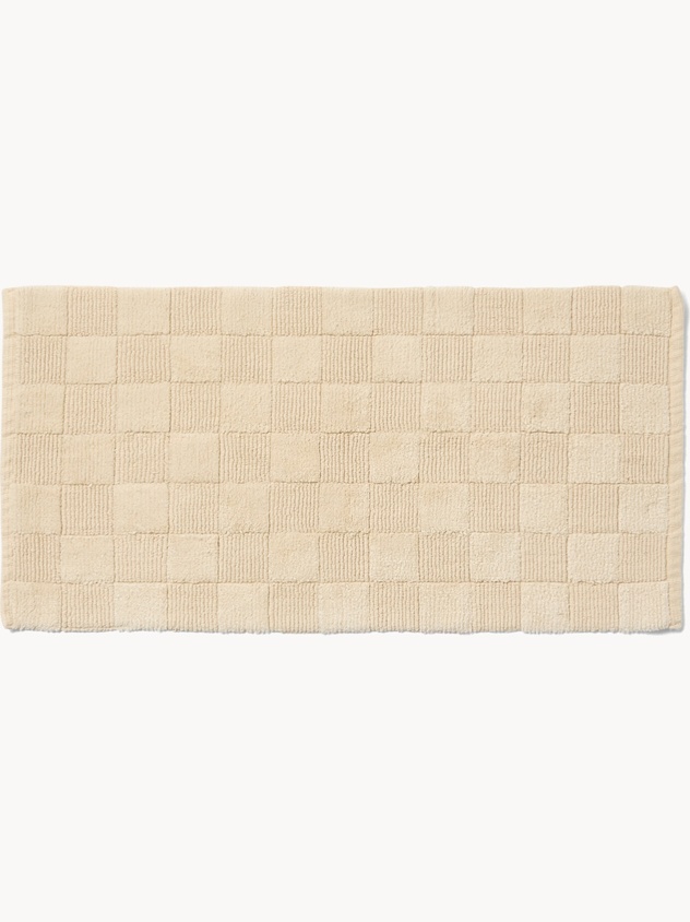 Tappeto bagno in cotone con trama a scacchiera - Prezzo di lancio