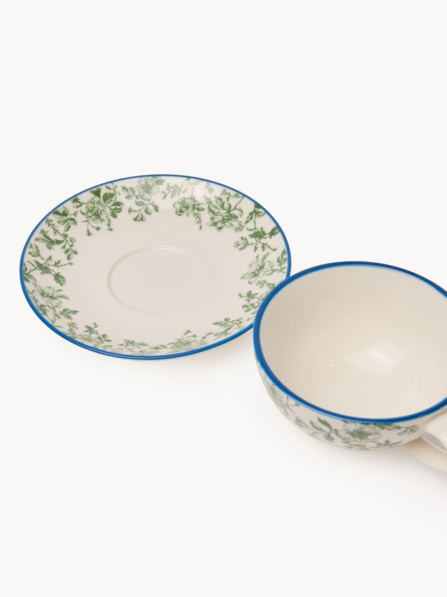 New Bone China tea cup and saucer, White 1, large image number 1
