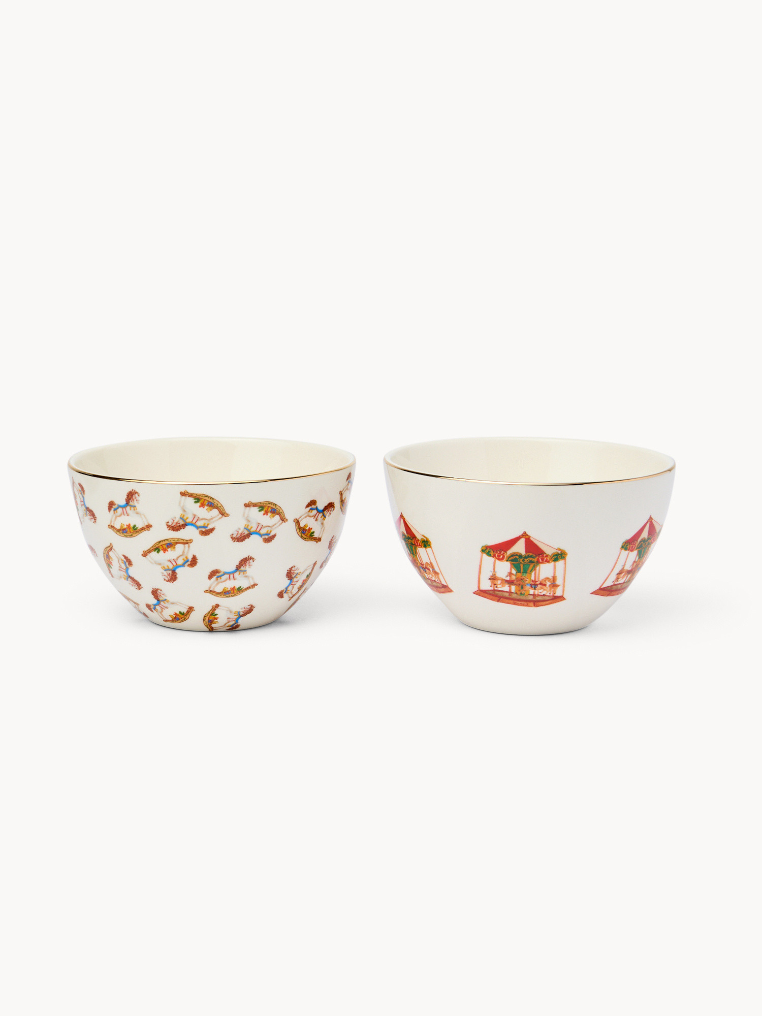 Decorated stoneware bowls, Multicolor, large image number 0