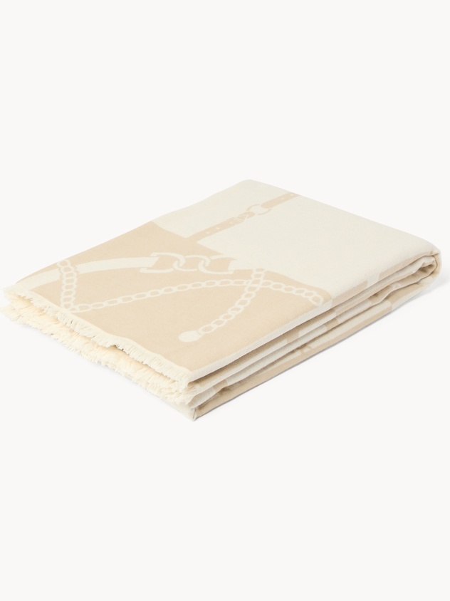 Rope-Patterned Carded Cotton Throw - Discounted Price