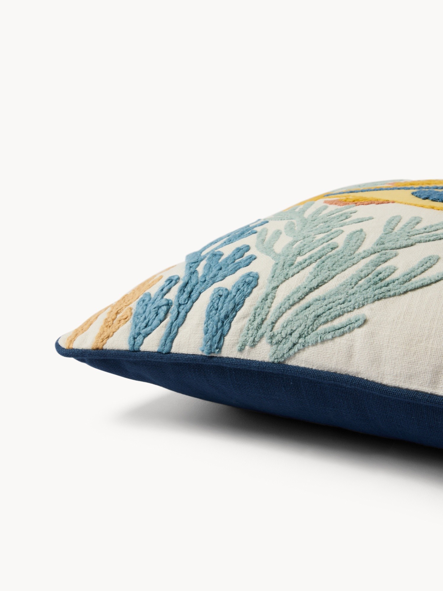 Embroidered Fish Cotton Cushion 45x45cm - Introductory Price, Multicolor, large image number 2