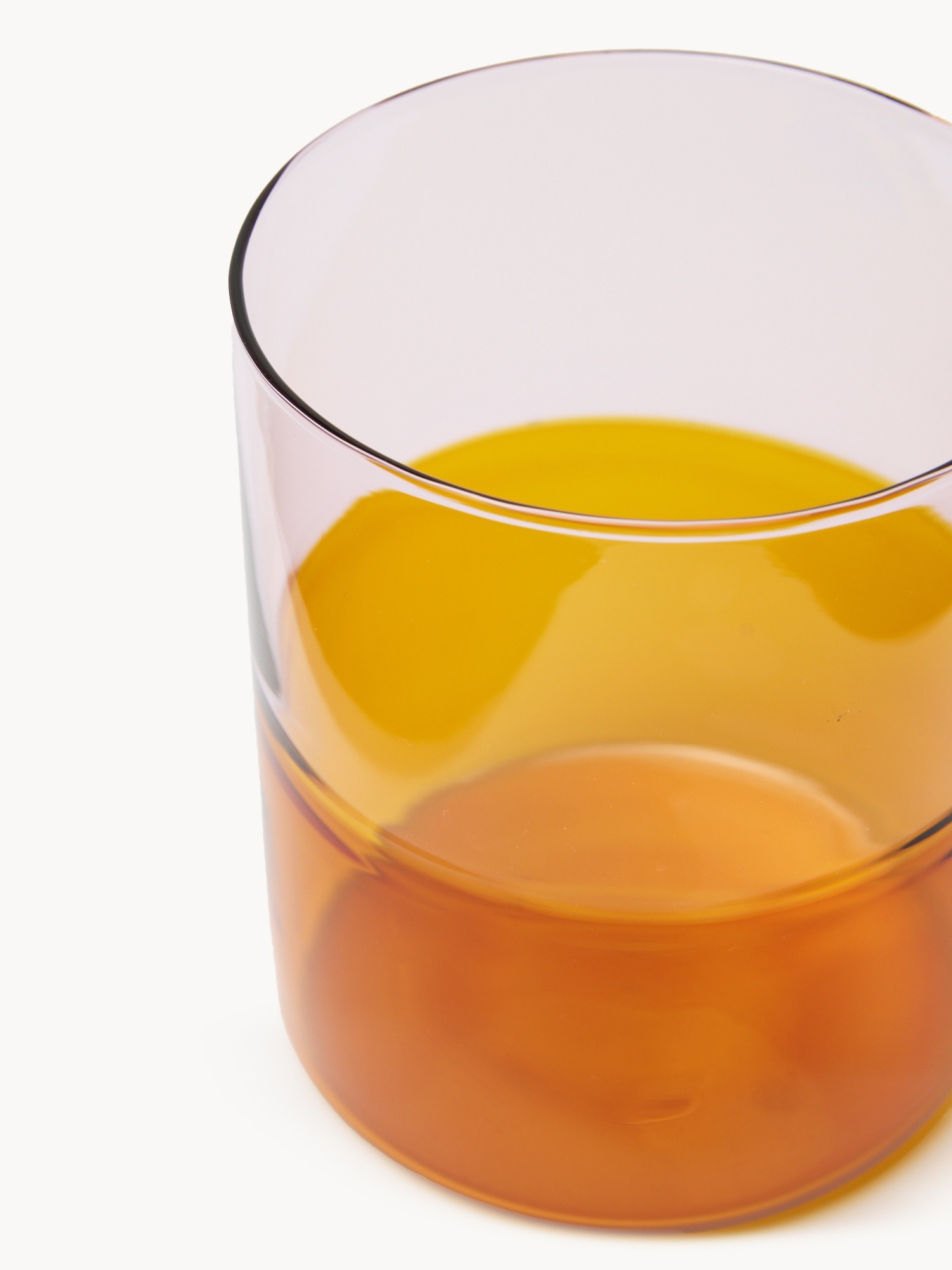 Two-Tone Pink and Amber Tumbler, Orange Amber, large image number 1