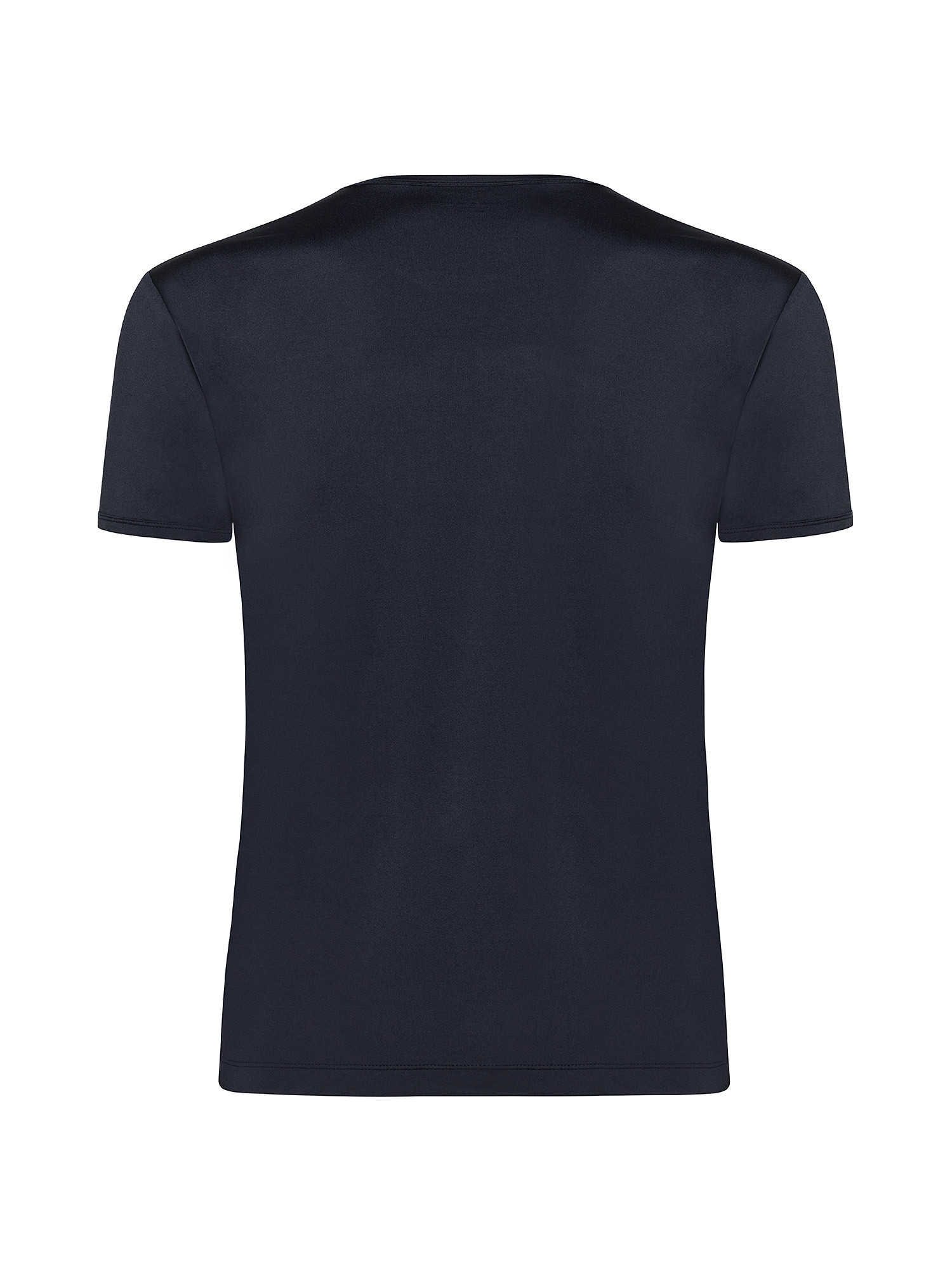T-shirt girocollo microfibra tinta unita, Blu, large image number 1