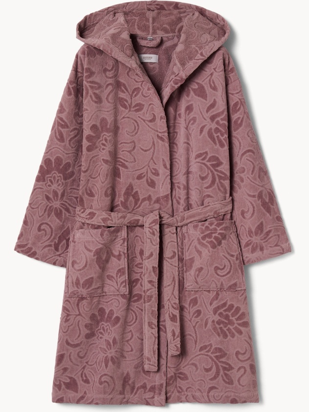 Accappatoio con fantasia damascata in puro cotone velour - Prezzo di lancio