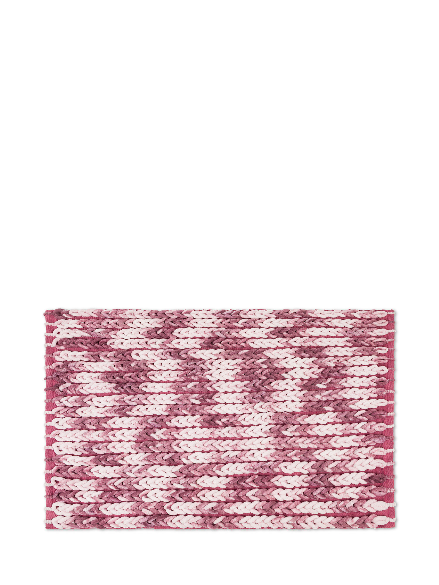 Micro cotton bathroom rug with braid pattern, Purple, large image number 0
