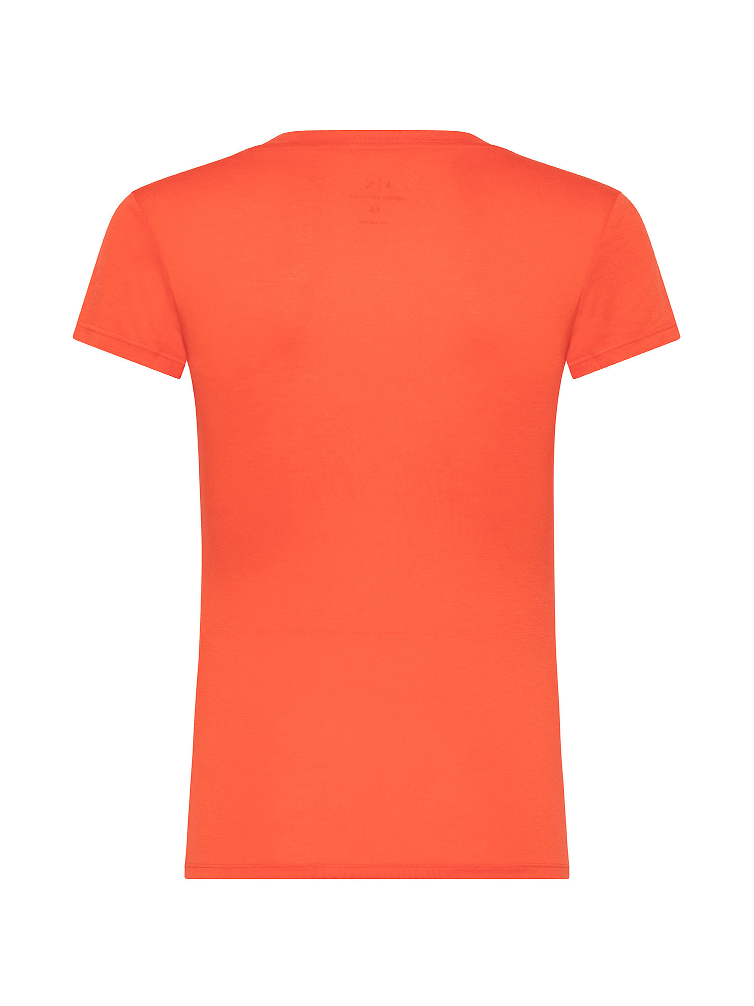 T-shirt slim fit scollo a V, Arancione, large image number 1