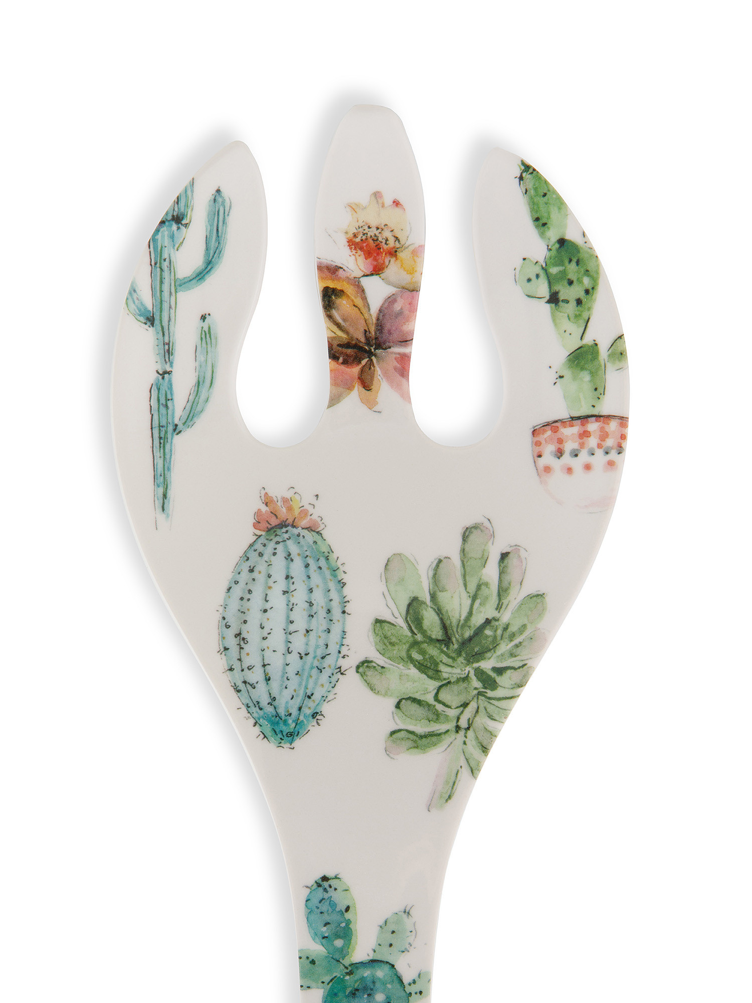 Set 2 melamine cactus cutlery, White, large image number 1