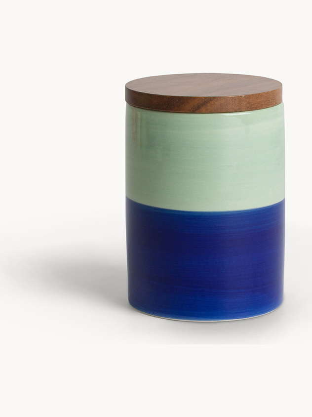 Barattolo in ceramica a righe