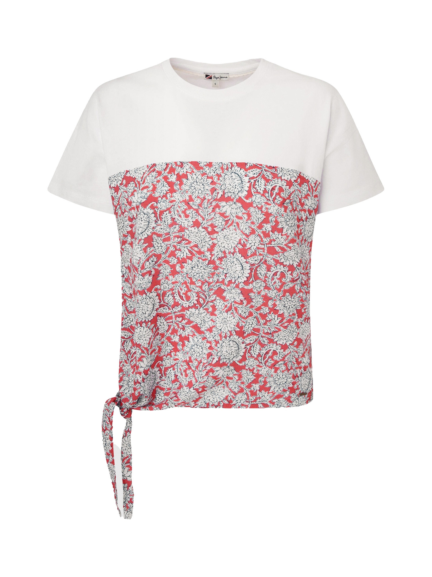 Pepe Jeans - Patterned cotton T-shirt, Red, large image number 0