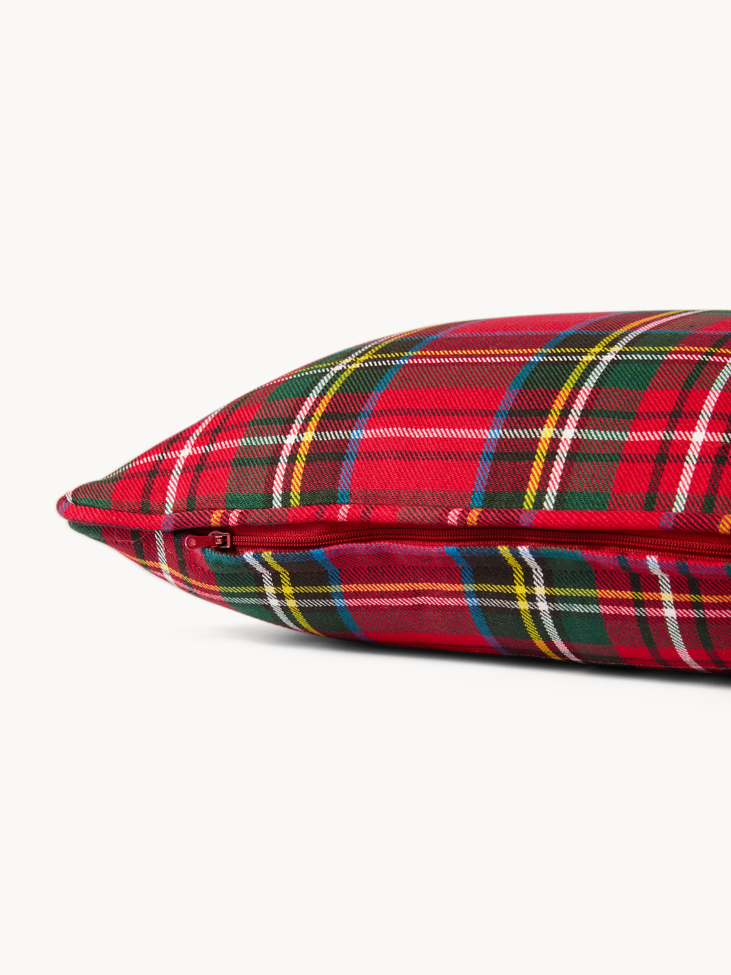 Cuscino 35x50 in cotone motivo tartan, Rosso, large image number 2