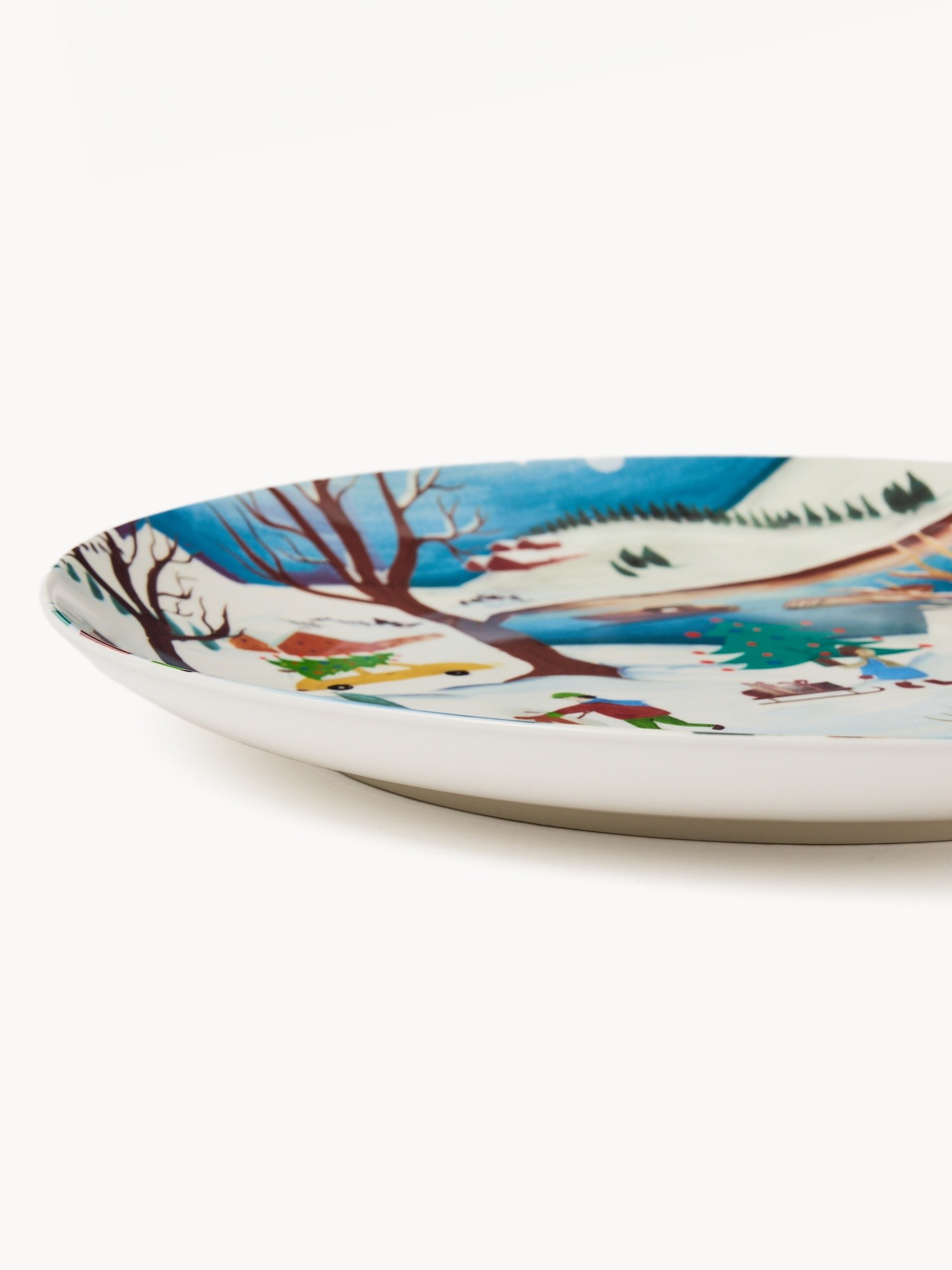 New bone china serving platter with a Christmas landscape motif, Multicolor, large image number 1