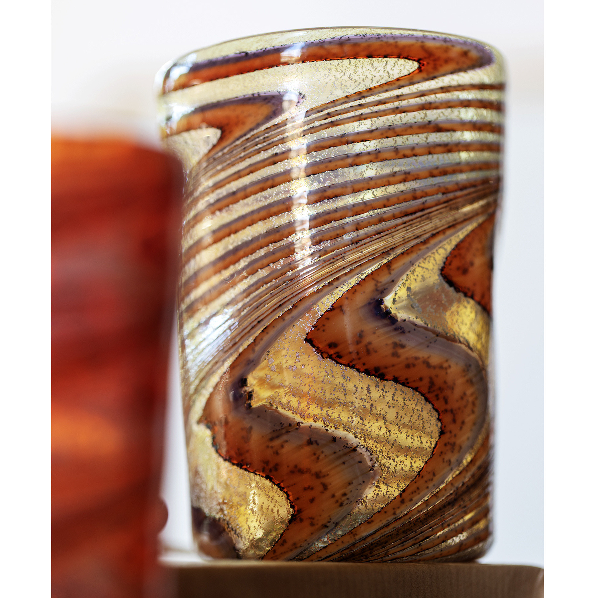 Murano glass tumbler with spiral decoration, Multicolor, large image number 2