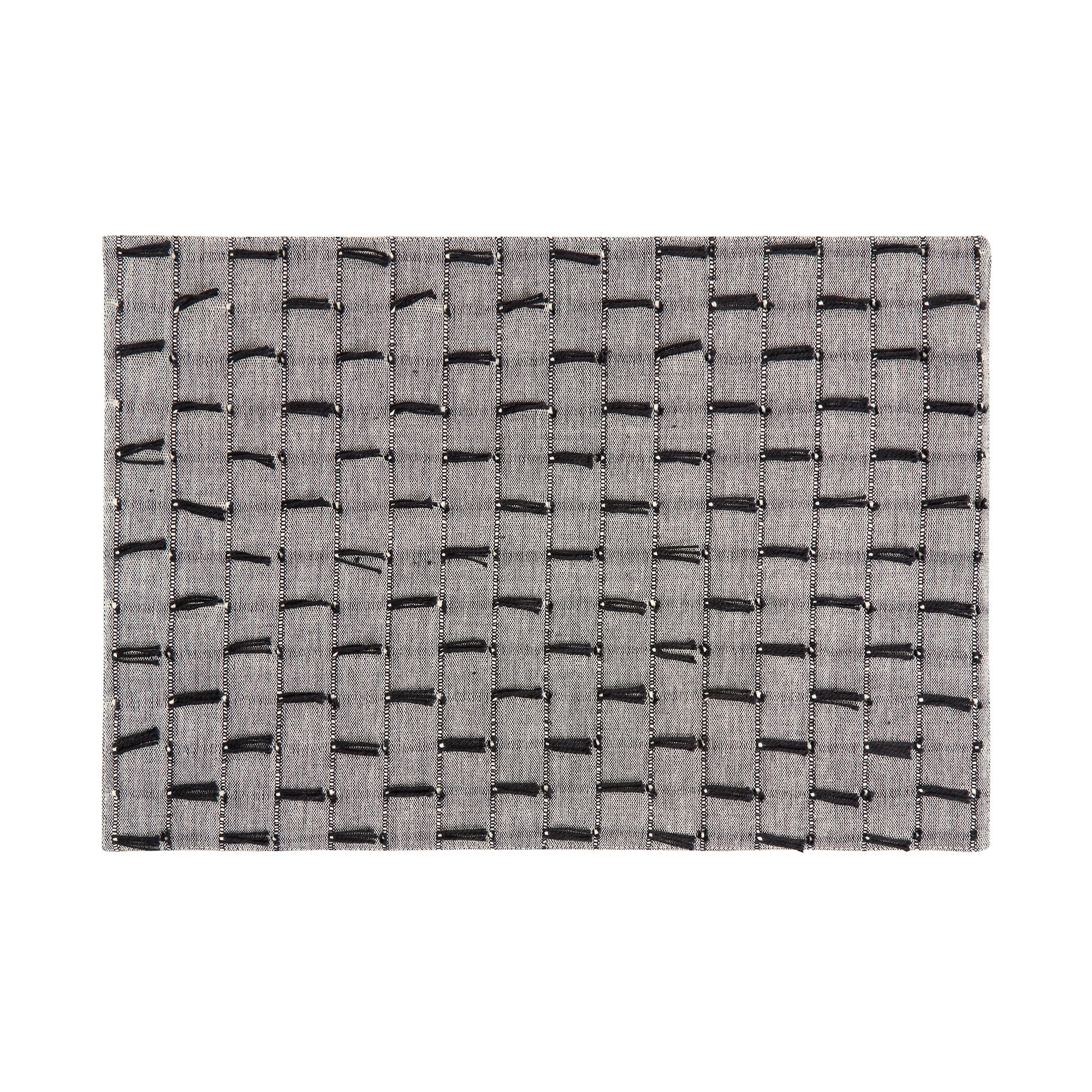 MàƒÂ©lange table mat in 100% cotton, Grey, large image number 0