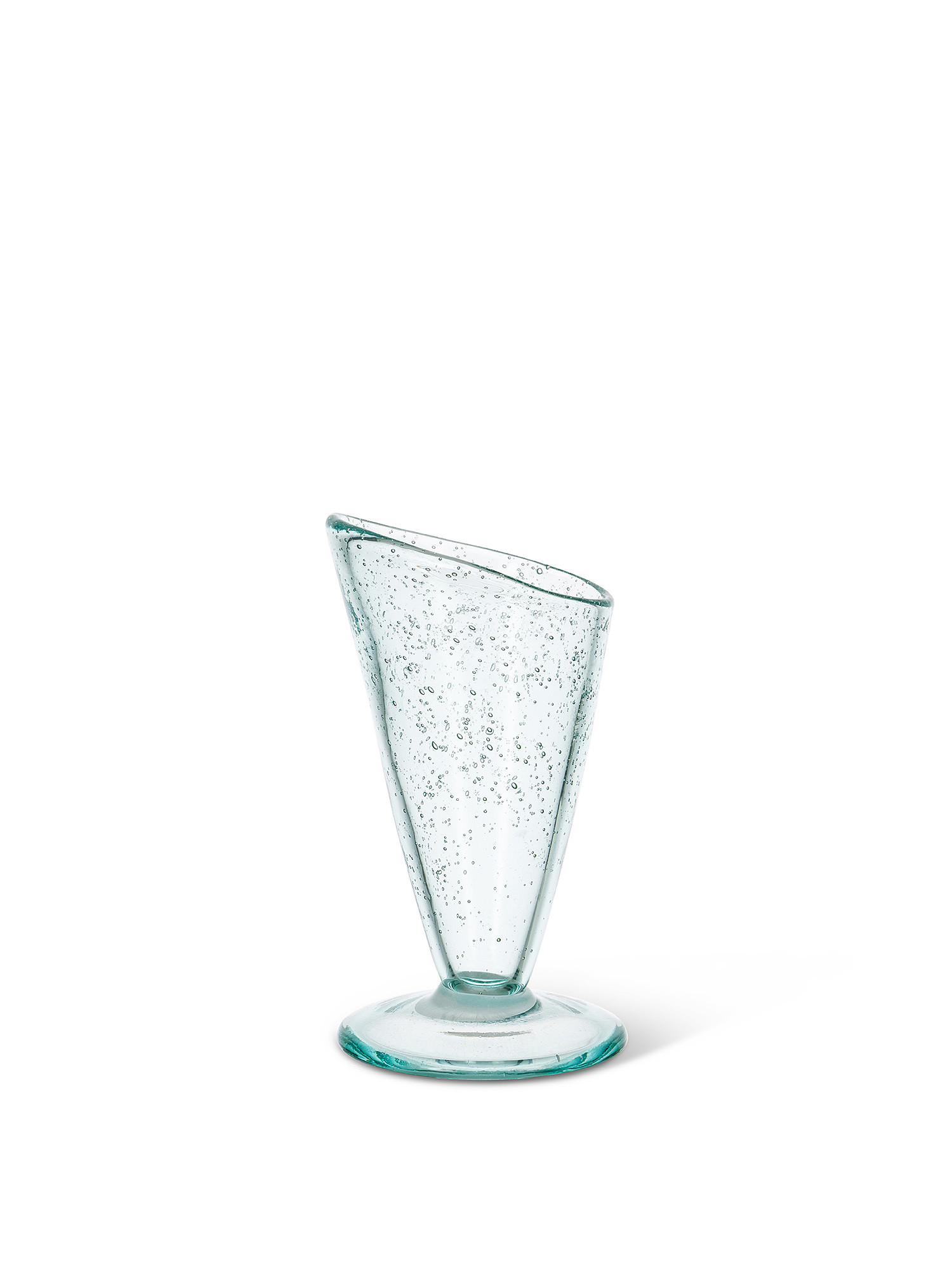 Vaso cono vetro effetto bolle, Trasparente, large image number 0