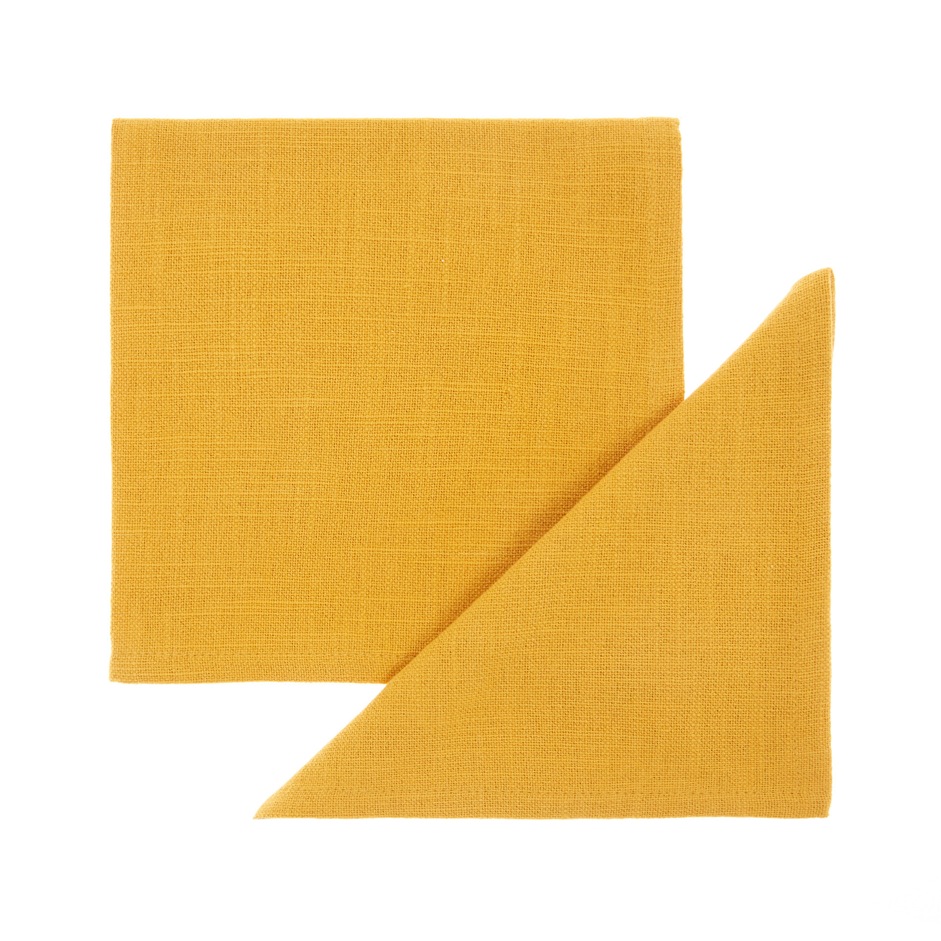 Set of 2 solid colour napkins in 100% iridescent cotton, Ocra Yellow, large image number 0