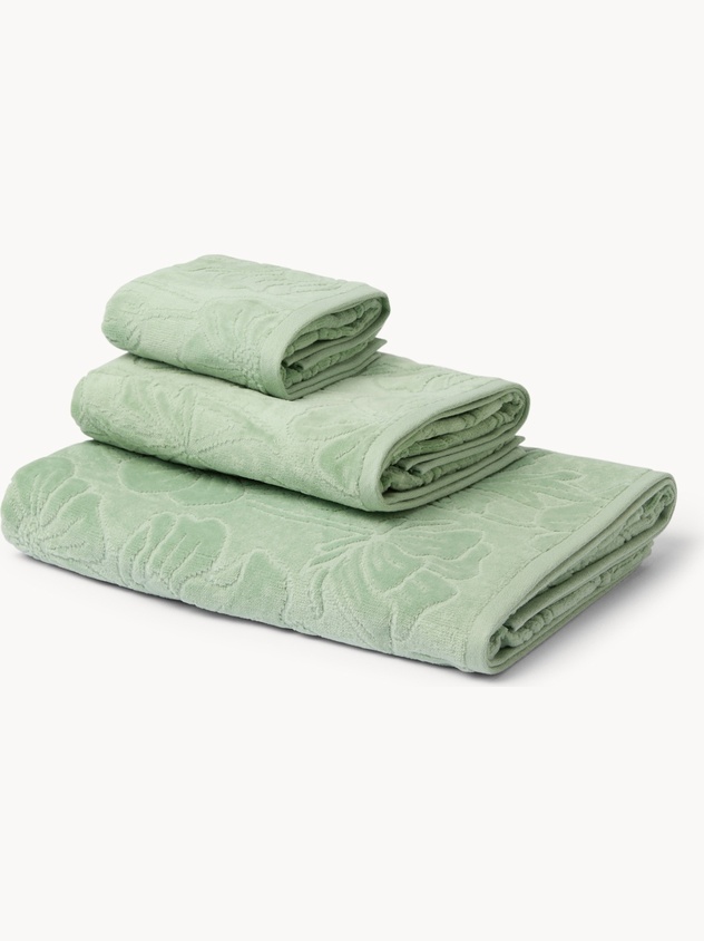 Asciugamano con fantasia floreale in puro cotone velour - Prezzo di lancio